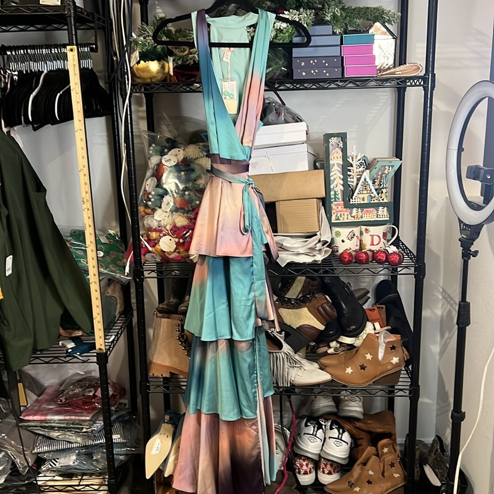 Anthropologie Hutch Sat Paige Wrap Maxi Dress, LARGE NWT - Picture 5 of 9